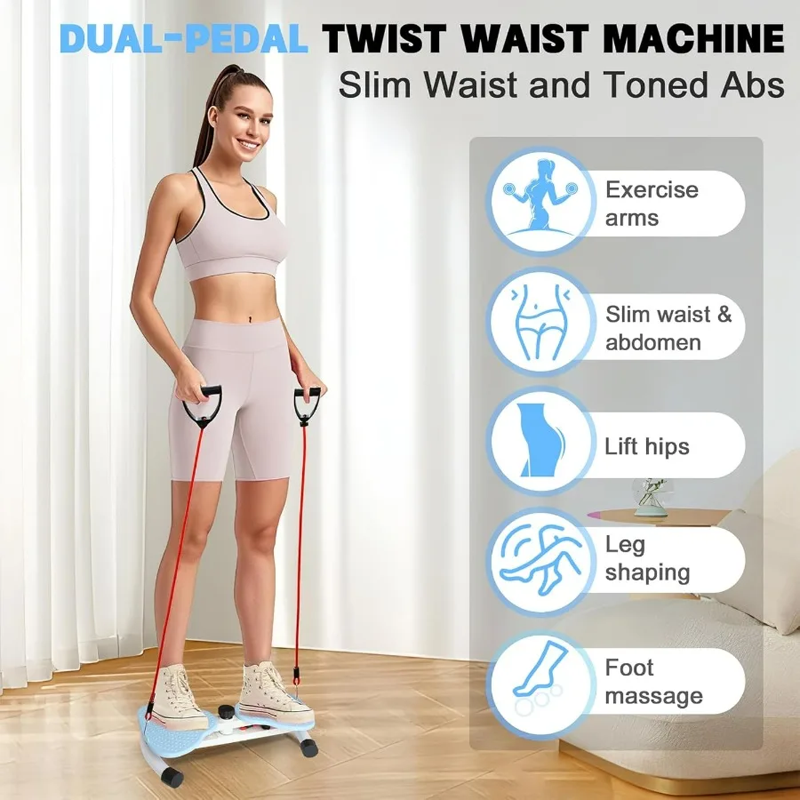 Waist Twisting Machine, Noiseless Ab Twist Board, 260 lbs Capacity, Twist Exercise Machine Home Gym Fitness Tool for Women Slim