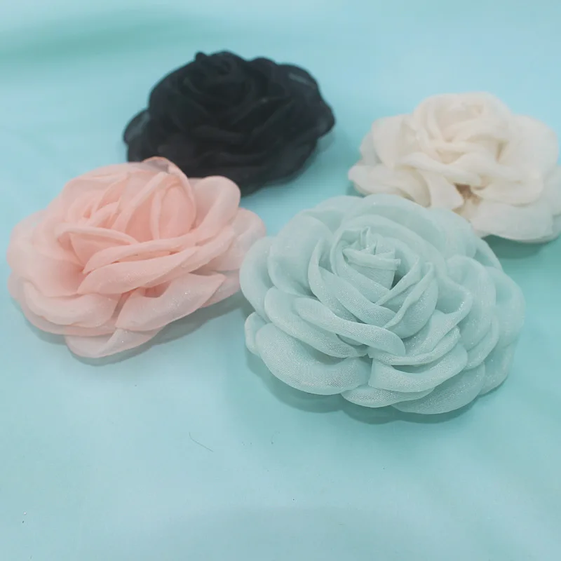 Mode Stoff Kamelie Blumen broschen für Frauen Kleidung Schmuck Party Accessoires – Detail 5