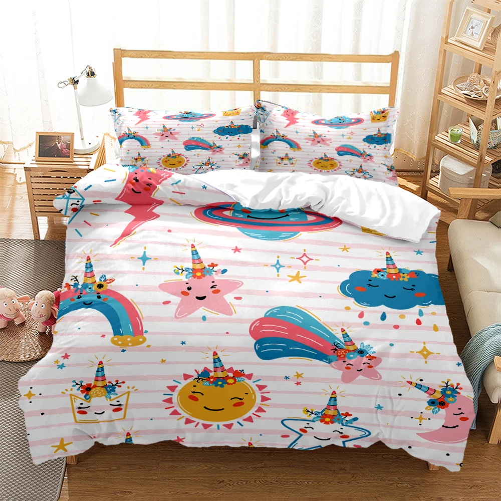 

Space animals HD Print Bedding Set，children's Bed Double Bed Duvet Covers Pillowcase Comforter Bedding Set，King Size Bedding Set