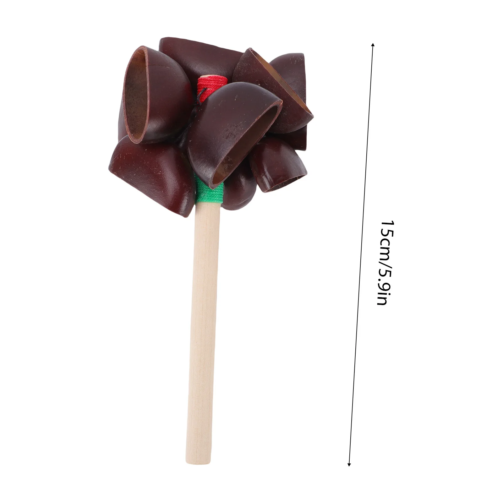 핸드벨 수제 씨앗껍질 쉐이커 마라카 악기 마호가니 손잡이가 있는 견과류 껍질 타악기 요가 명상용
