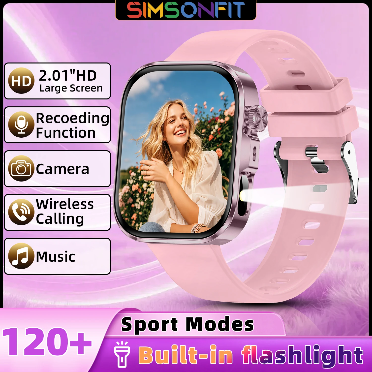 New Fashion Smart Watch for Android/IOS 2.01'Display Voice Assistant Bluetooth Call Phone Answer Sport Fitness Tracker Men Women