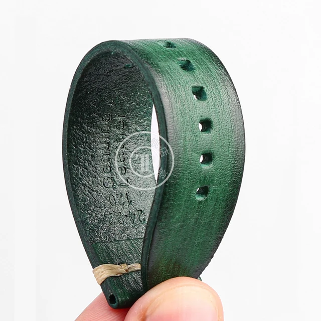 Pulseira de relógio artesanal em couro genuíno youheng