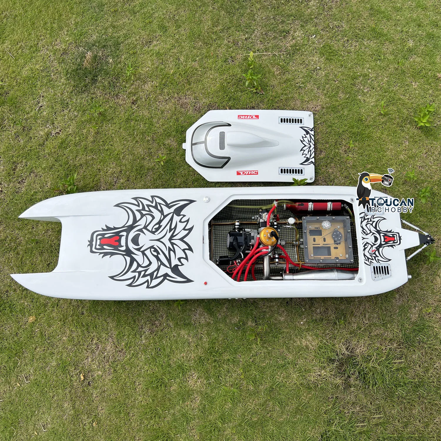 G30E Model Made With Kevlar 30CC Gasoline Racing ARTR RC Boat Tiger W/ Radio System Water Toys THZH1252-SMT1 6