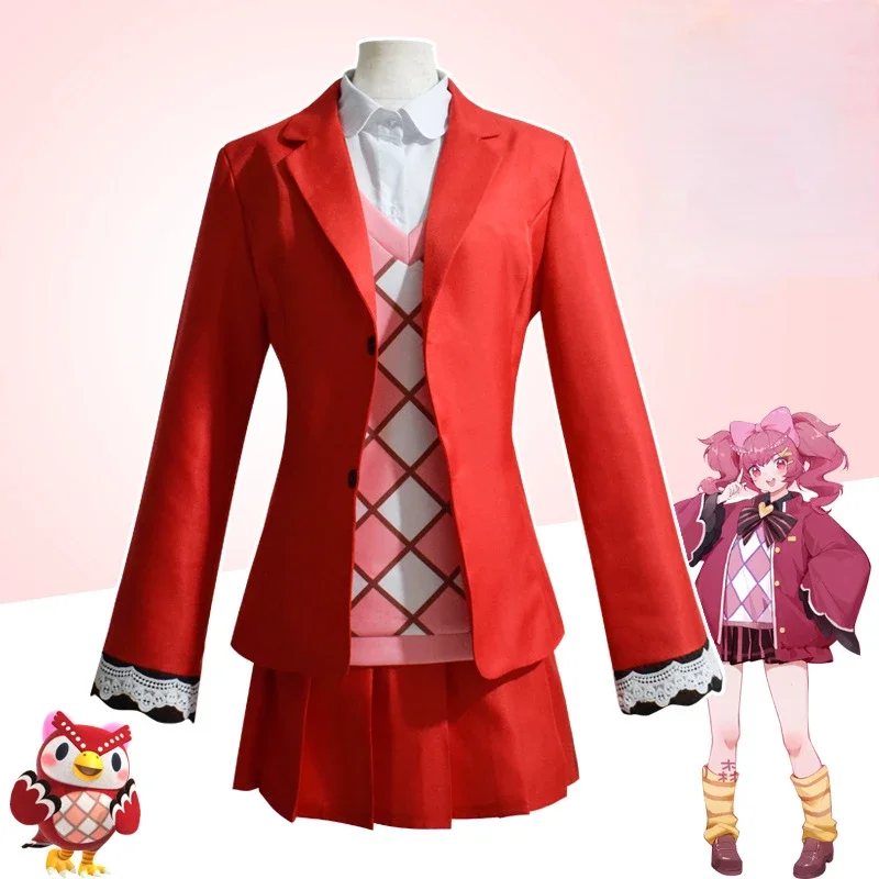 Animal Crossing New Horizons Happy Home Designer Cosplay Celeste Red Uniforms Costume Halloween Party Suit Outfit