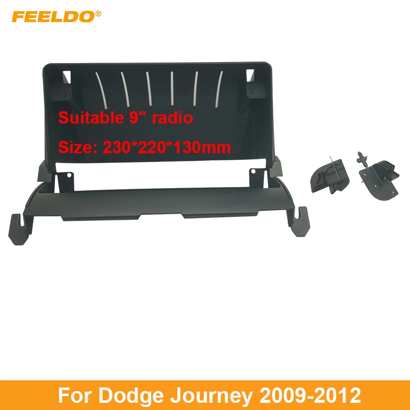 

FEELDO Car 2Din Audio Face Plate Fascia Frame For Dodge Journey 9" Big Screen Radio Stereo Panel Dash Mount Refitting Kit