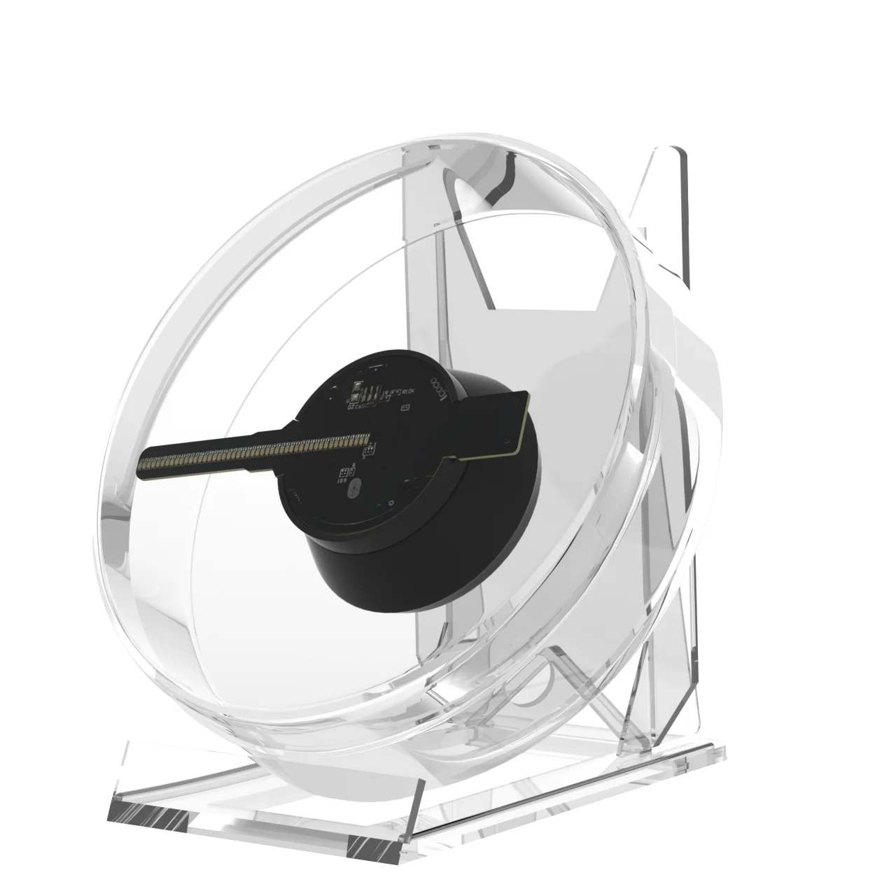 3D Hologram Fan LED Desktop Model With Audio Playback Transparent Cover
