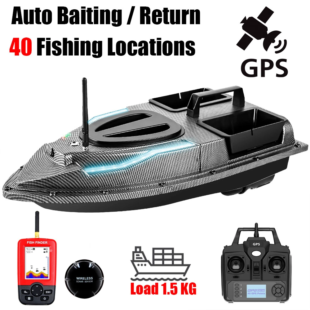 Charocean 500 m op afstand bestuurde voederboot, vissen, 5200 mAh