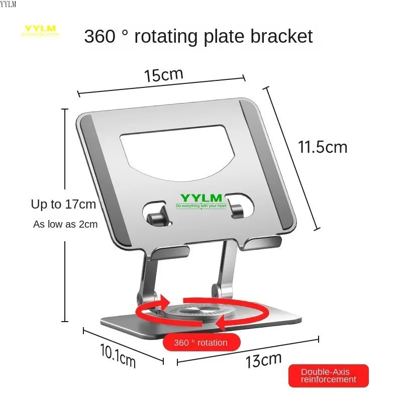 

Foldable Mobile Phone Holder 360 Degree Rotating Swivel Hollowed Tablet Riser Anti Slip Height Adjustable for IPad/iPhone 14