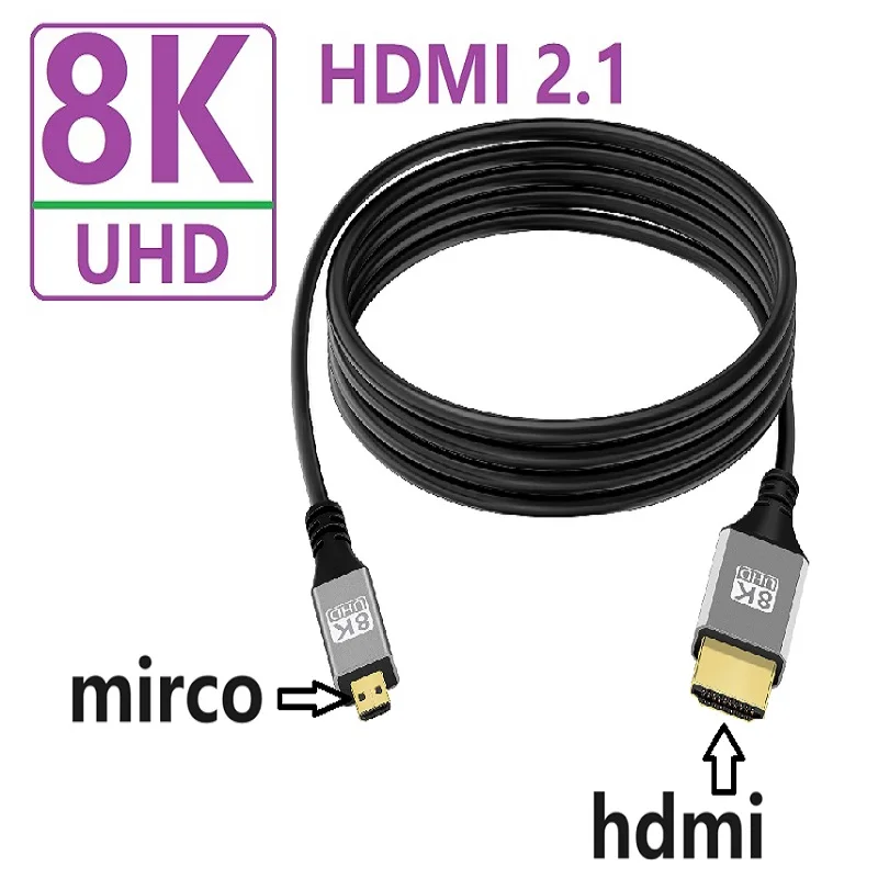 Ultra High-Speed 8K Micro HDMI to HDMI Cable Adapter