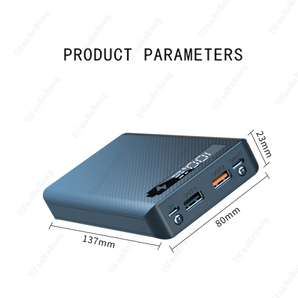 빠른 충전 버전 분리형 파워 뱅크 케이스, 듀얼 USB 휴대폰 충전, QC 3.0 PD DIY 쉘 18650 배터리 홀더, 6*18650