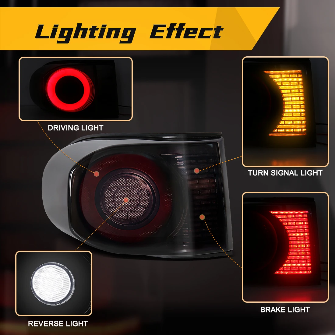 For Toyota FJ Cruiser 2007 2008 2009 2010 - 2018 2019 2020 LED Car Tail Lamps Reverse Brake Dynamic Turn Signal Taillights 12V 2