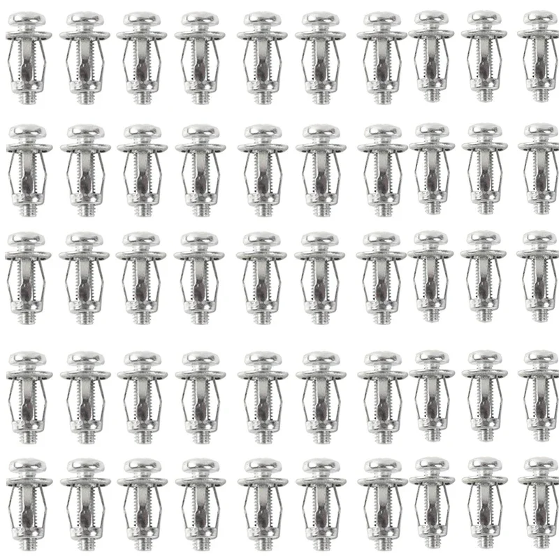

50pcs Jack Nuts Screw Petal Screw Anchors Petal Expansion Plugs for Curtain Expansion Clamp Petal Rivet Lock Jack Nut Bolt