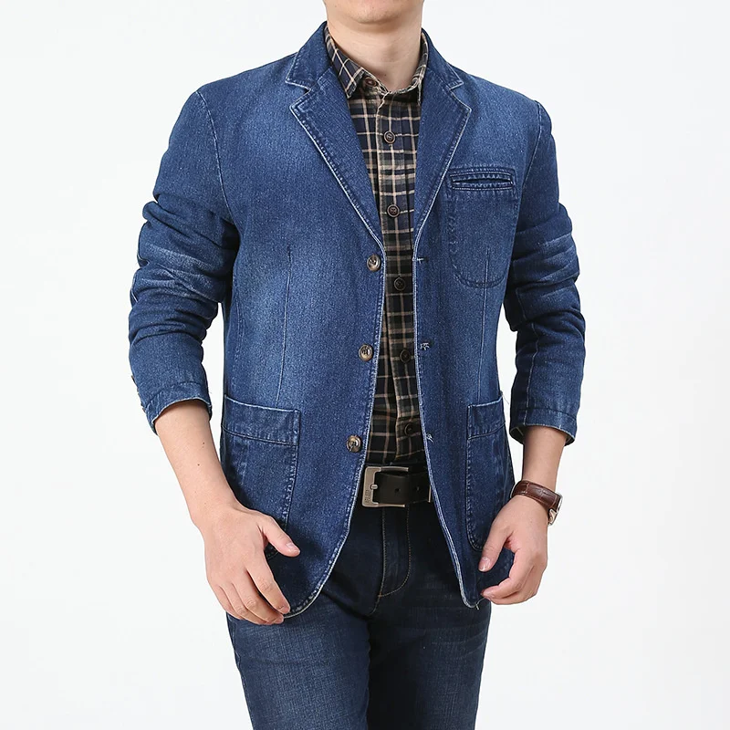 Pop Denim Suit Men's Casual Loose Large Size Denim Suit Jacket Men The North Of Face