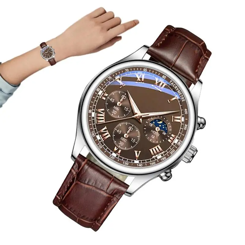 Classic Watch Casual Man Wristwatch Leather Strap Watch Mens Casual Wristwatch Business Watch for Men Fashion Accessories Watch