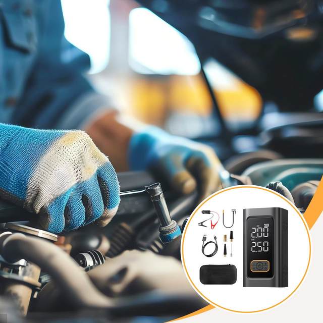 High Power Portable Air Compressor Smart Tire Inflator Digital Electric Pump with LED Light for Car Motorcycle Bicycle Emergency