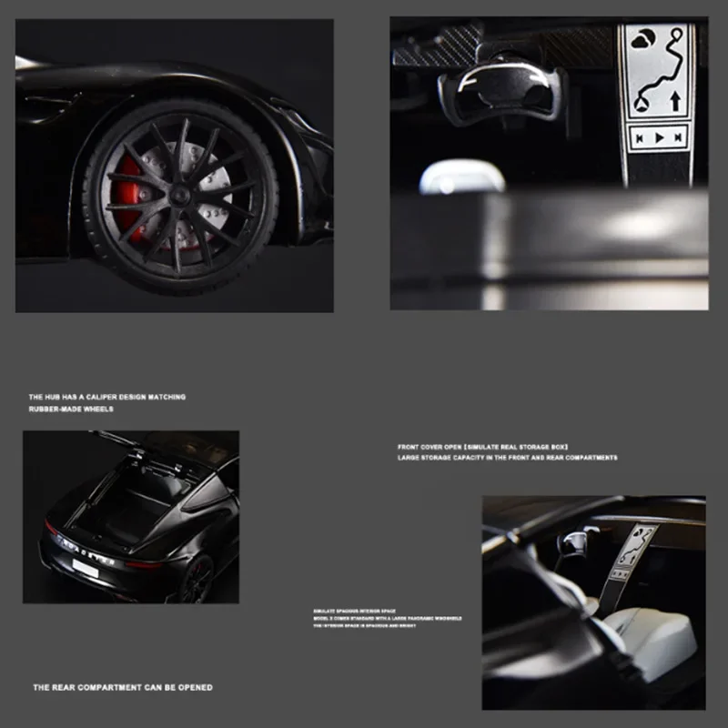 1:24 Tesla Roadster MODEL Y Model 3 Tesla model S Alloy Toy Car Sound Light Children Toy Collectible Birthday gift 6