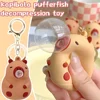 Cute Capybara Squeezes and Spits Bubbles To Decompress The Key Chain Toys Children's Schoolbag Doll Pendant Jewelry Key Chain 1