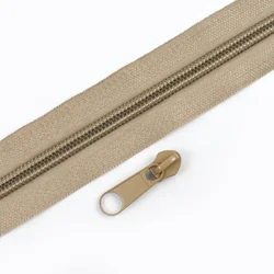 Nylon Zipper Kit with Pullers for DIY Sewing and Repairs (Khaki)