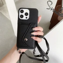 Elegant Crossbody Wallet with Card Holder and PU Leather Protective Cover - iPhone 14 Pro Max (Black)