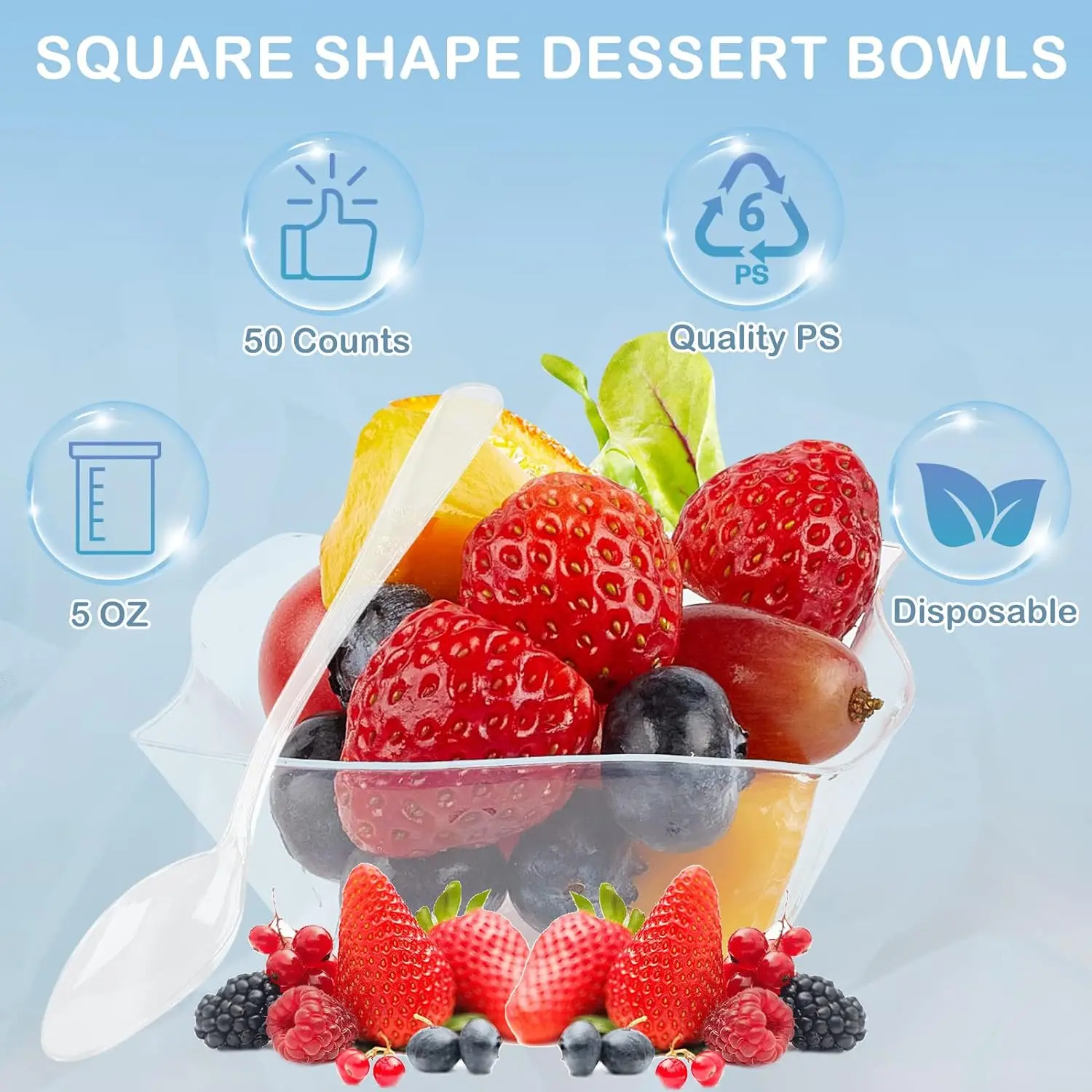 Clear Plastic Dessert Cups plastic cups plastic dessert cups dessert cups dessert plates Appetizer Plates Bowls with Spoons 25/50 pcs For Wedding Party