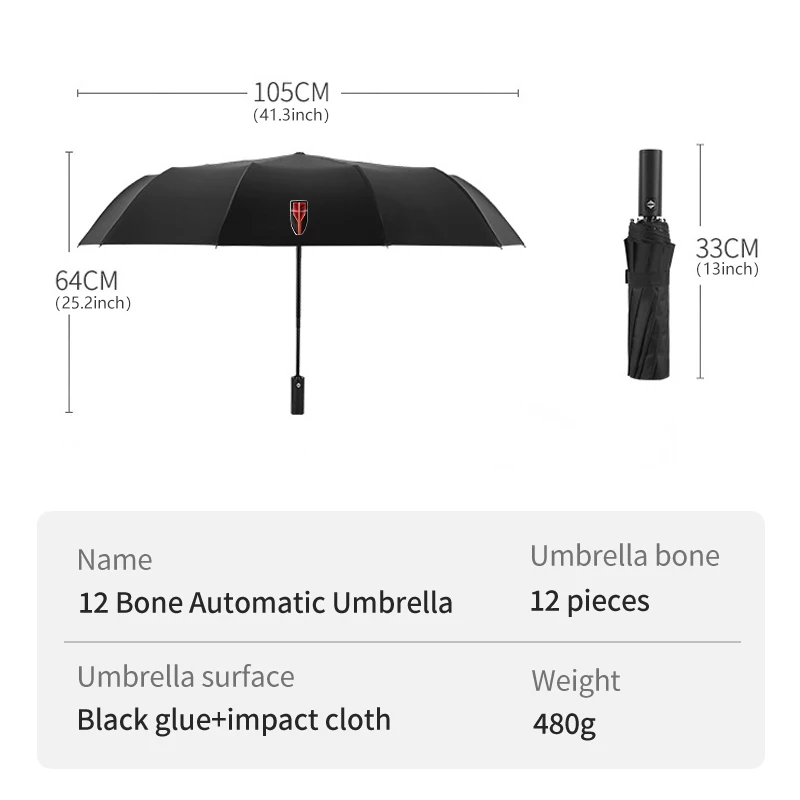 12 Bone Car Automatic Business Folding Umbrella Accessories For Hong Qi Red Flag H9 E-HS3 HS5 HS7 HS9