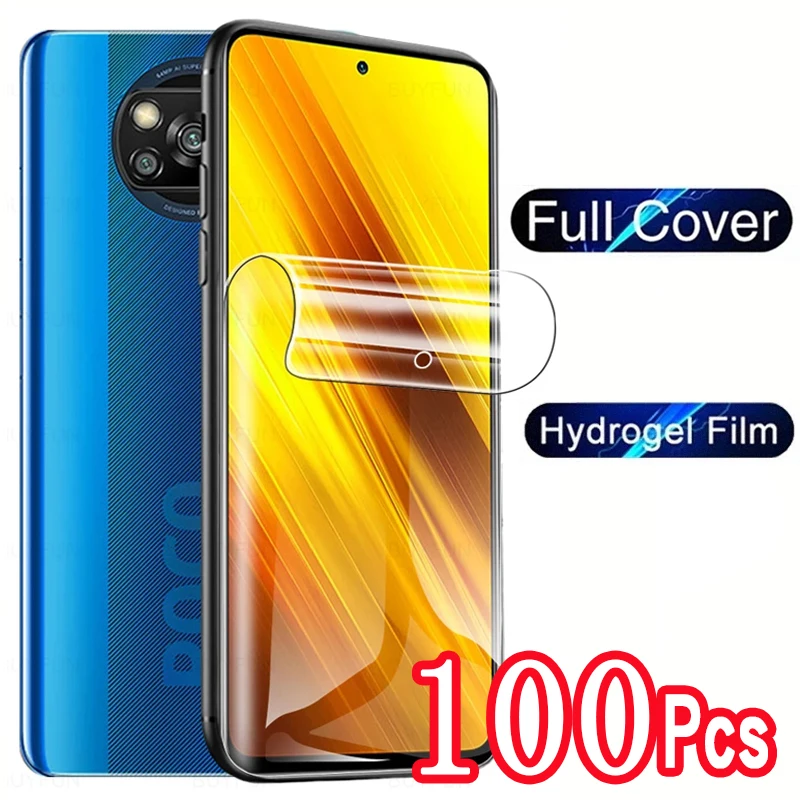 100Pcs Anti Blue Light Hydrogel Film Matte Screen Protector For Xiaomi Poco M5S F2 F3 F4 M3 M4 X3 X4 Pro 5G Protective Soft Film