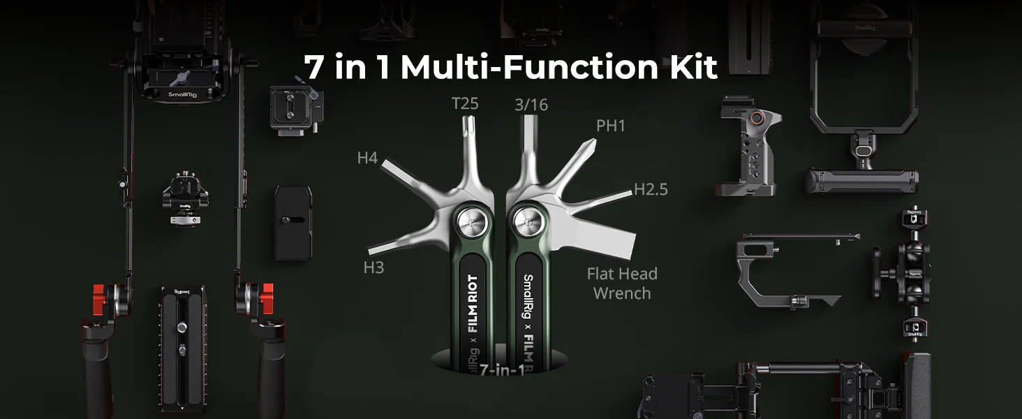 SmallRig faltbares Schraubendreher-Set x FILM RIOT 7-in-1-Klappschlüssel-Set mit mehreren Winkelpositionierung, Metall-Universal-Kit 4812 – Detail 4