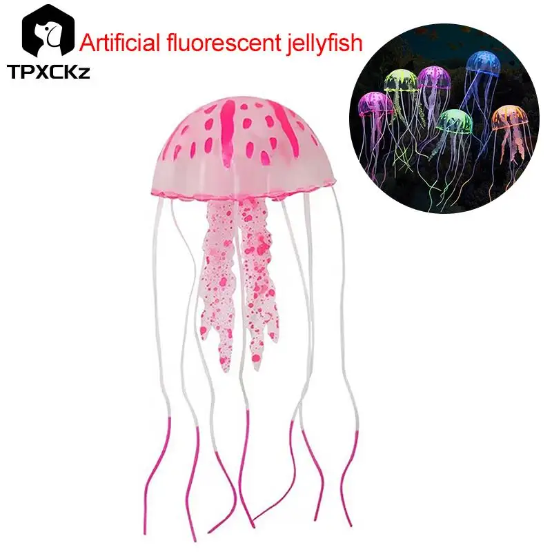

Artificial Luminous Jellyfish Marine Aquarium Decoration Fish Tank Underwater Live Plant Luminous Ornament Aquatic Landscape