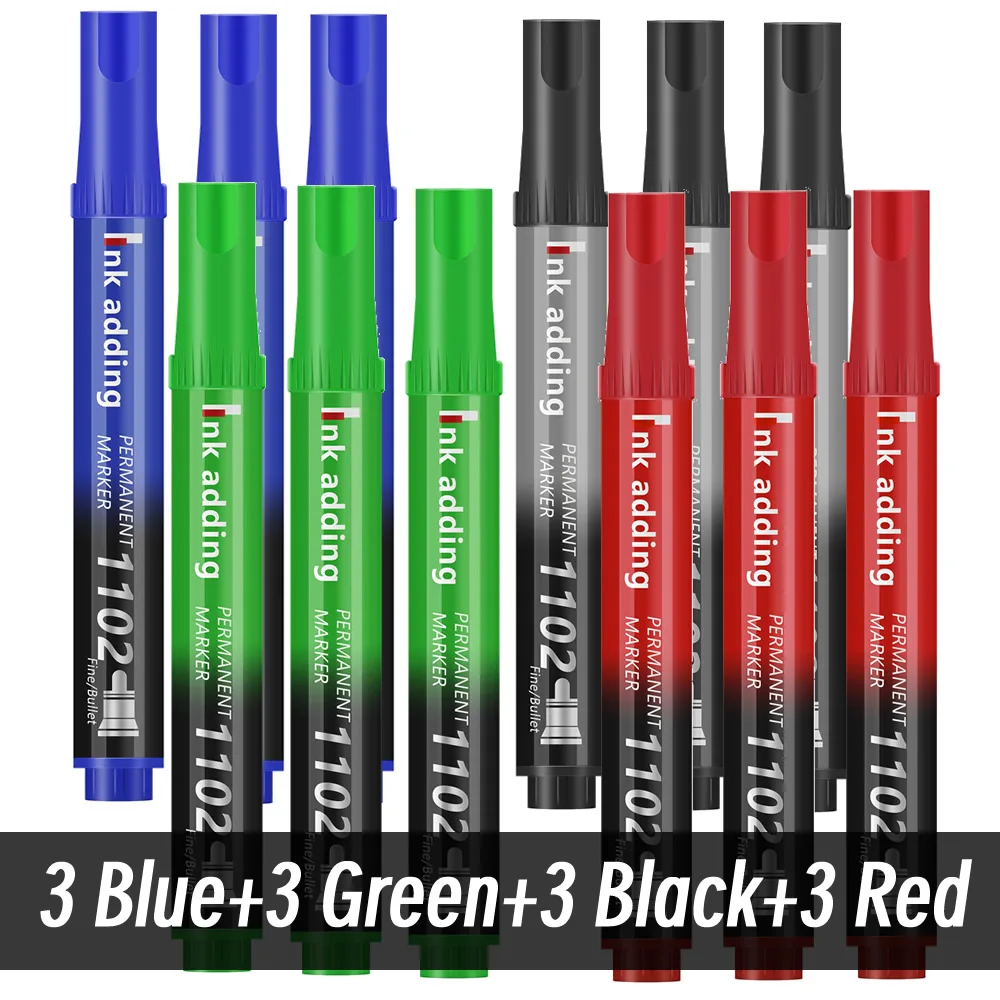 Pack of 1/10/20 Fine Tip Waterproof Permanent Marker Pens - Quick Drying, Multi-Surface Use on Wood, Stone, Metal & Glass; Assorted Colors