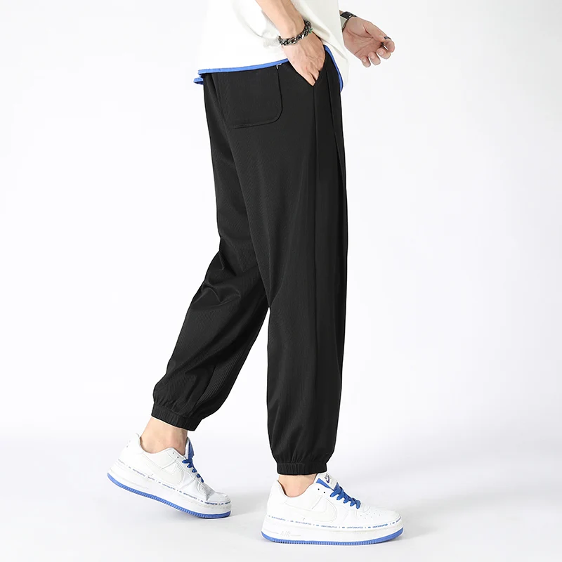 New Ultra-thin Men Fashionable Trendy Ice Silk Pants Comfortable High Elasticity Breathable Summer Outdoor Sports Fitness Pants 3