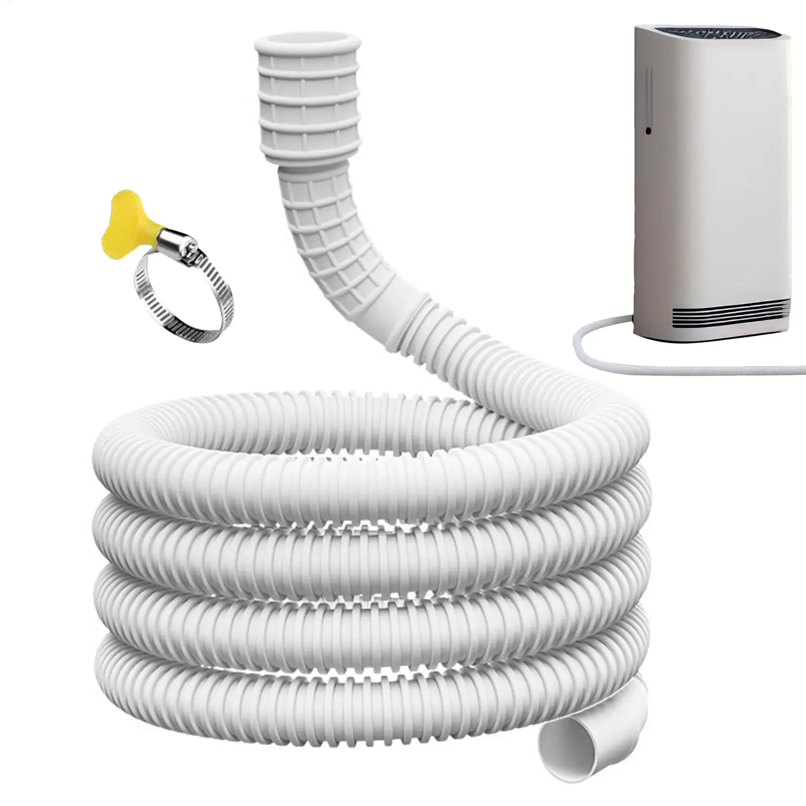 new Dehumidifier Drain Hose, 9.8Ft/13Ft Flexible Drain Hose With Cuttable Rubber Adapter And Connect Clamp, Hose Replacement