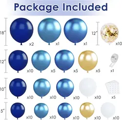 Elegant Rose Gold Balloon Garland Kit for Special Celebrations and Events (Blue Gold White)