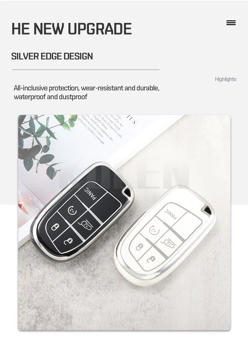 TPU Car Remote Key Case Cover Shell per Jeep Renegade Grand Cherokee per Dodge Ram 1500 Journey Charger Challenger Fiat Durango - S9c203c4f700245fab0e8685b318bbfb8H