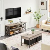 4 Pieces Living Room Table Sets - Includes TV Stand with Storage for 65 in TV, Lift-top Coffee Table with Baskets 2