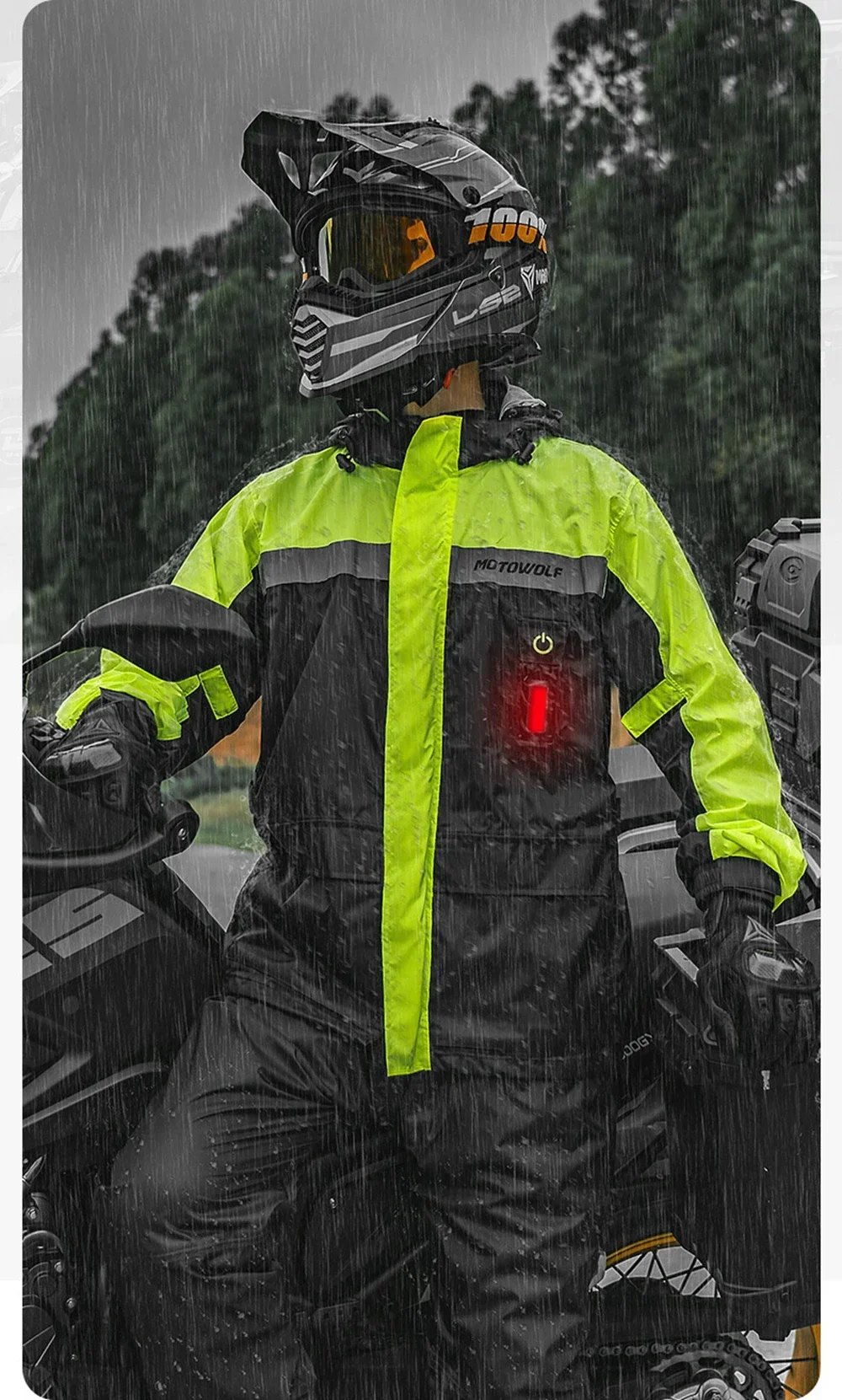 Tuta Antipioggia Moto Tuta Intera Antiacqua AMAS Super Rain 100