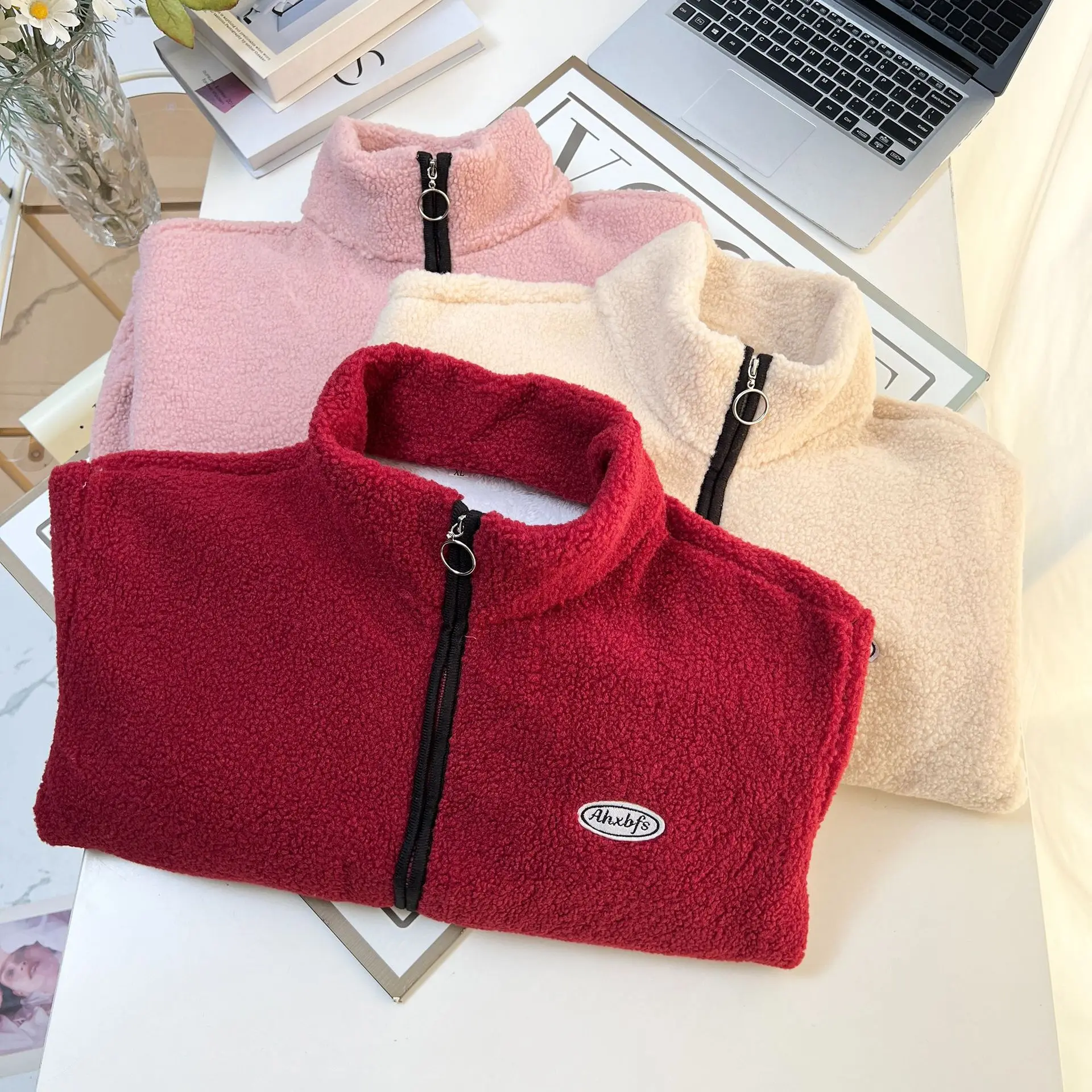 XXXL Fashion Plus Size Women's Parkas Winter New Versatile Label And Fleece Stand Up Collar Plush Jacket Warm Zipper Coat 222