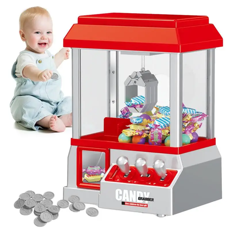 Mini Claw Machine Retro Claw Machine Arcade Game Cool Fun Mini Candy Grabber Prize Dispenser Vending Toy Gift With 24 GameCoins 3