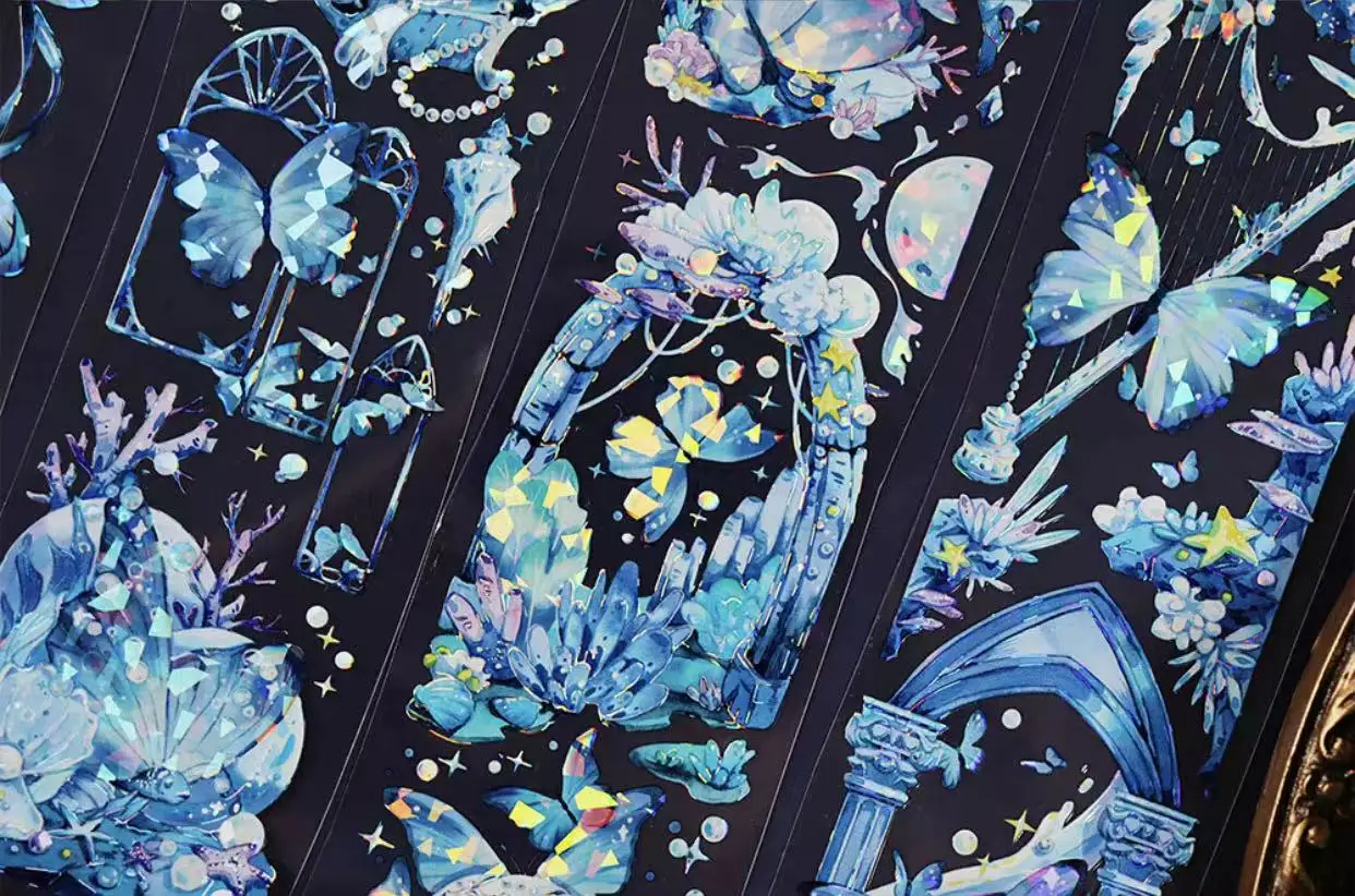 

Винтажная синяя музыкальная бабочка Washi лента для фотографирования DIY скрапбукинга декоративная наклейка