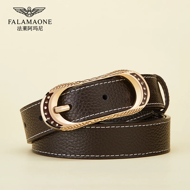 

FALAMAONE Women's Belt Elegant and Luxurious Genuine Leather Cowhide Urban Trend Smooth Waistband Capable Temperament PD0025