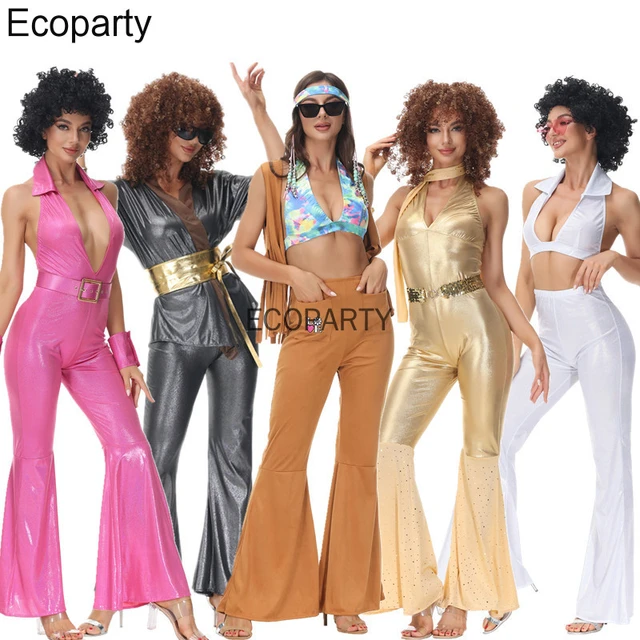 5 stil Retro 70er 80er Frieden Liebe Hippie Cosplay Kostüm Für Frauen  Vintage Ballroom Disco Kleid Up Halloween-Party Lustige outfit - AliExpress