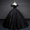 Black Party Dress Luxury Quinceanera Dresses Off Shoulder Ball Gown Real Photo Prom Dress Classic Customize Prom Gown 3