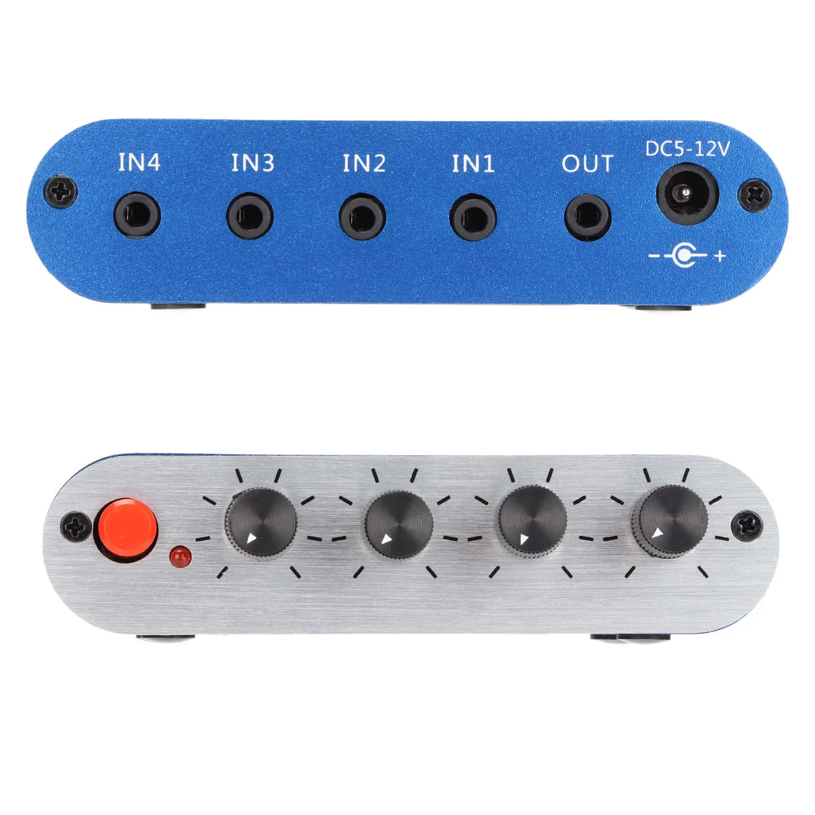 Audio Mixer Mini Stereo Mixer 4 in 1 Out For PC Laptop