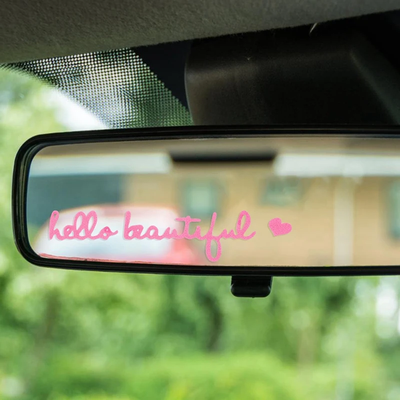 1pcs Car Vanity Mirror Stickers You are Enough Love You Number Rearview Mirror Decal Sticker Waterproof Good Cups Bowls Sticker