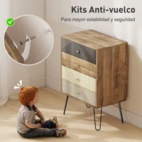 Комод с 4 ящиками, стальные ножки-шпильки в богемном стиле, 60X39X86 см, разноцветный — изображение 6