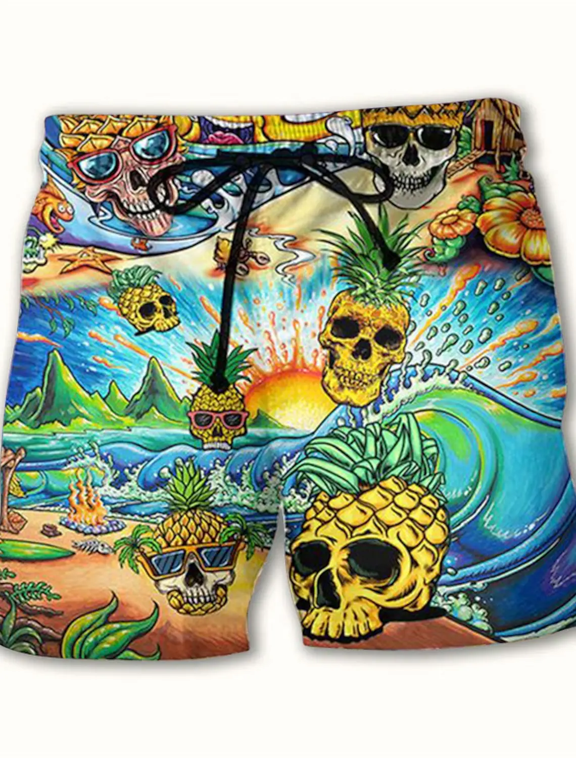 thumbnail image 1 of Pantalones cortos de tabla para hombre, pantalones cortos de baño, bañadores, bañadores con cordón, estampados gráficos, hongos, secado rápido, pantalones cortos, hawaianos, informales, microelásticos, 1 of 4