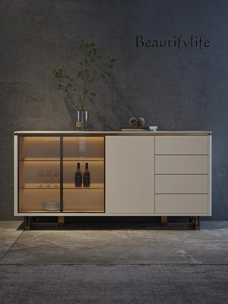 

Italian Minimalist Rock Plate Sideboard Dining Room Furniture Simple Large Space Storage Locker