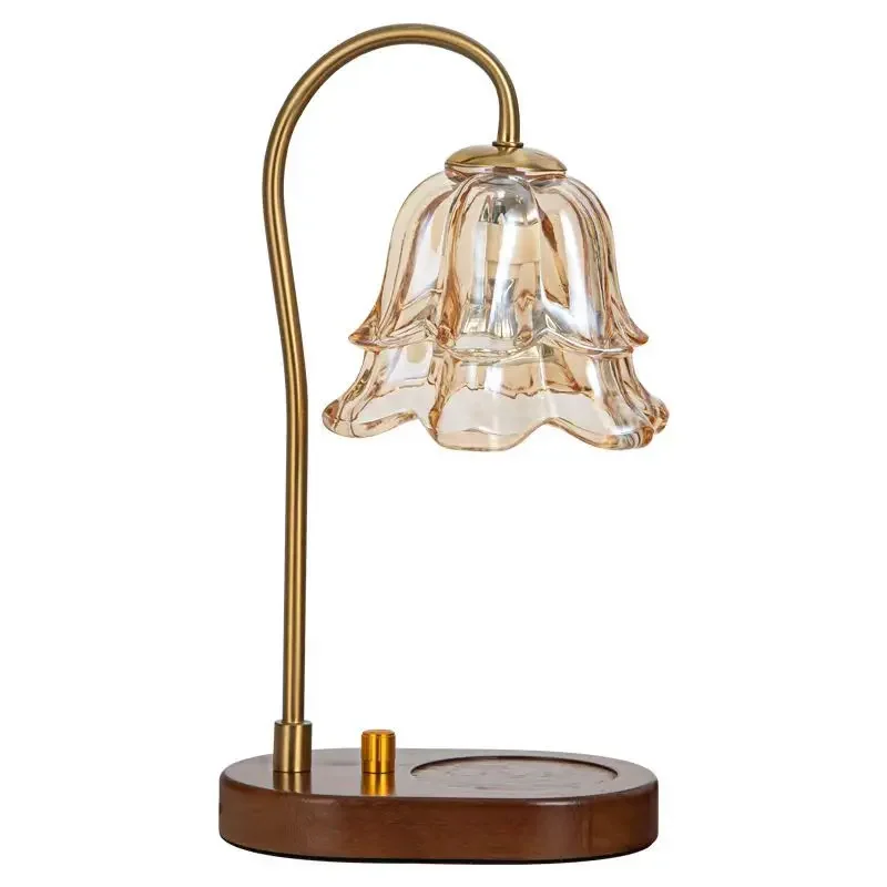 Solid Wood Decorations Night Light, Candle Warmer Lamp, Wax Melting, Bedside Tables, Bedroom, Aromatherapy Lamp, Indoor