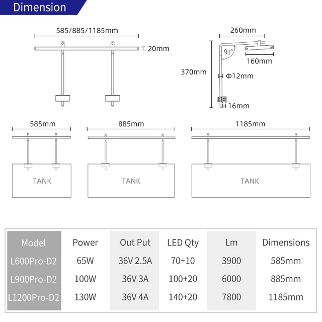 Week Aqua Ver. 3 L Series Newest Upgrade APP Control RRB+UVA Aquarium Lighting Planted Led Light L600K L900K L1200K 6