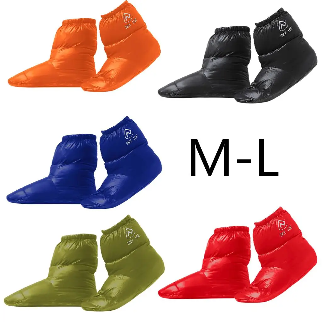 Duck Down Slippers Warmer Boots Socks for Women Men Camping Hiking Sleep Socks Indoor Outdoor Packable Cozy For Keep Warm