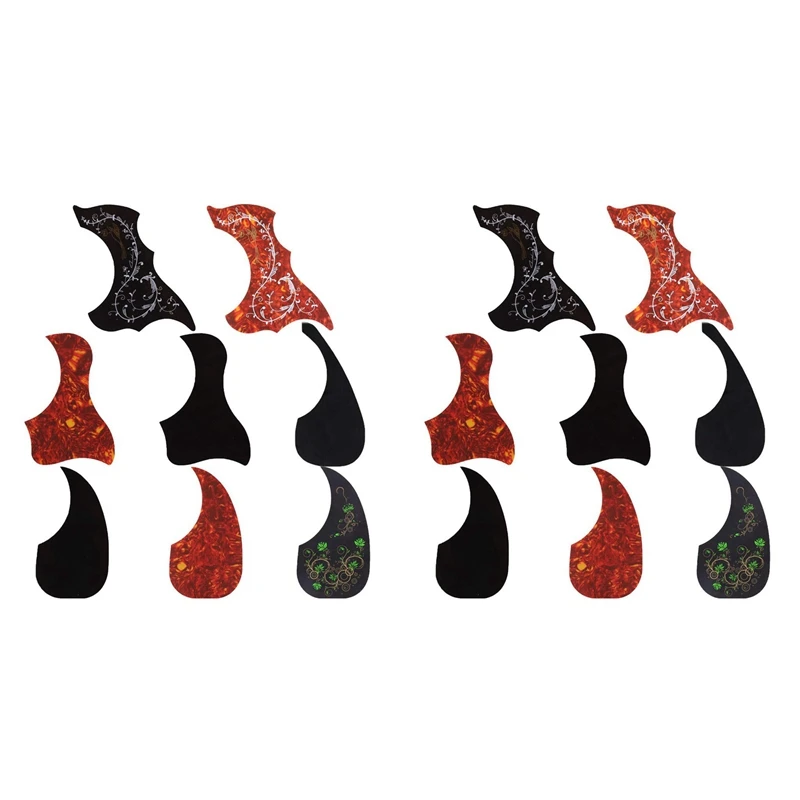 

16 Pack Acoustic Guitar Pickguard Self Adhesive Bird And Water Shaped Guitar Pickguard For 40 Inch 41 Inch Guitar